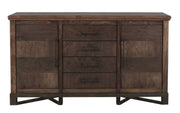 Walnut Console Peanut Brown – 4 Drawer & Door