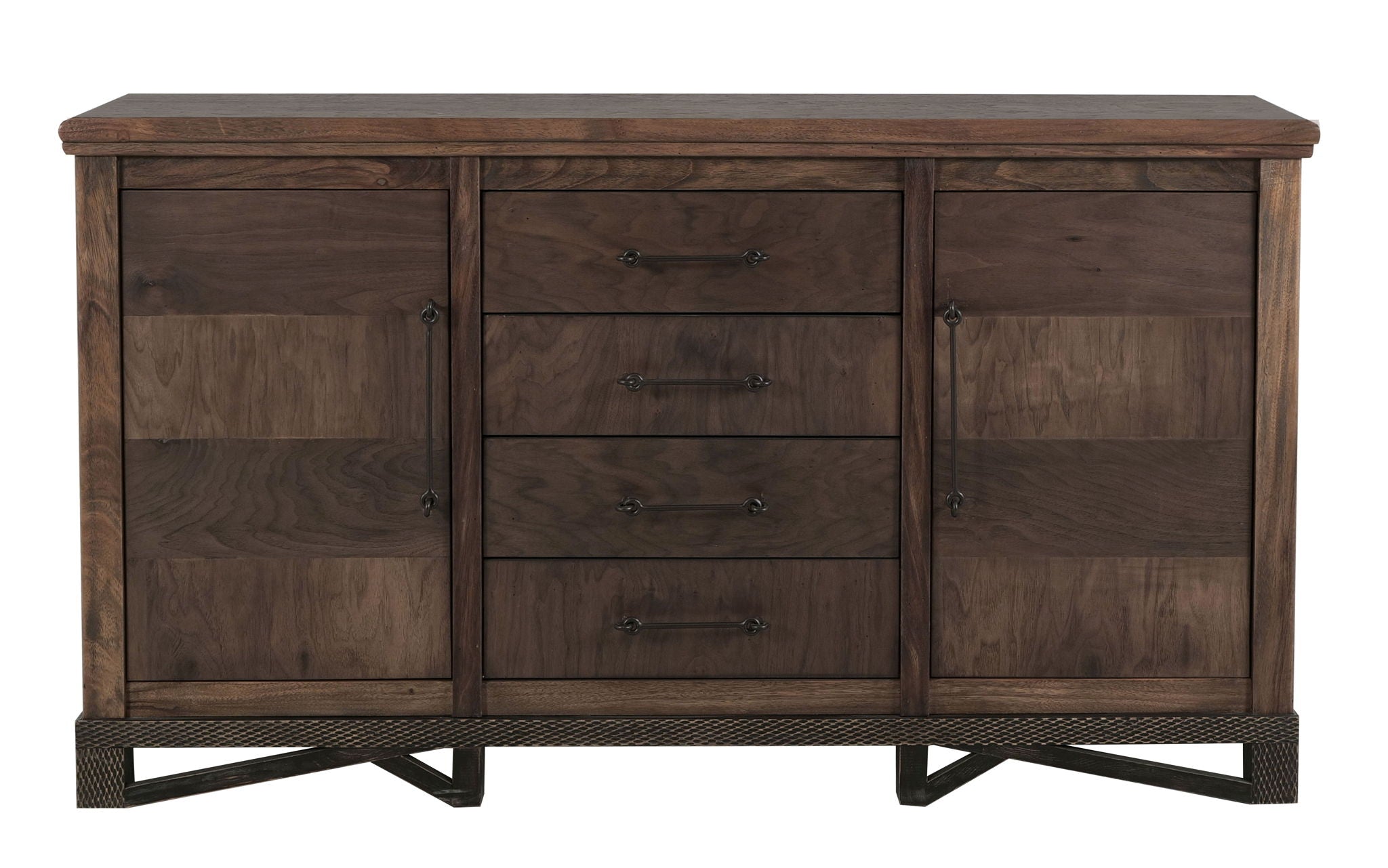 Walnut Console Peanut Brown – 4 Drawer & Door