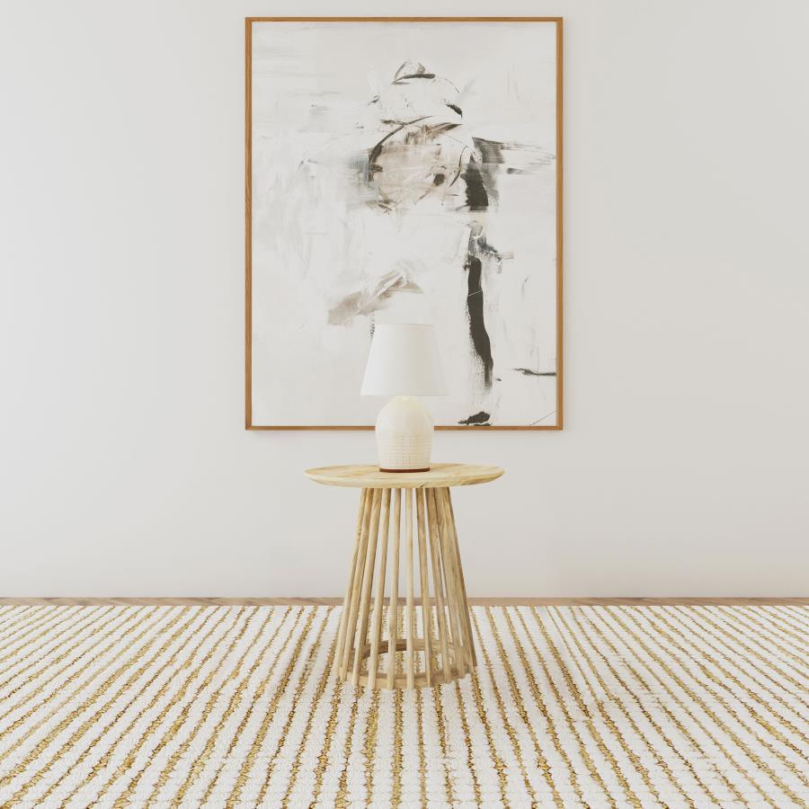 Touhy - Round Solid Wood End Side Table