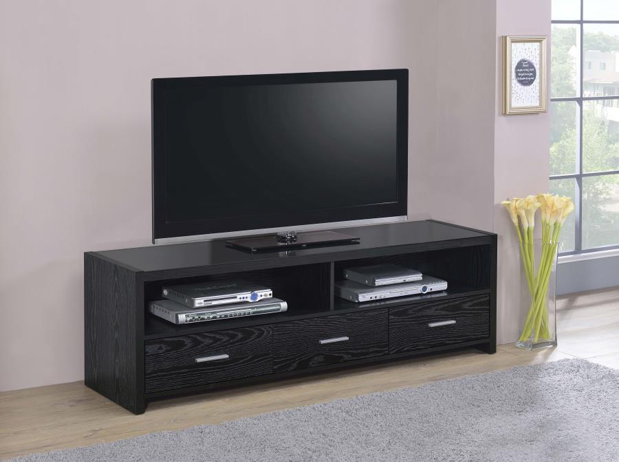 Alton 3-Drawer Black Oak TV Console