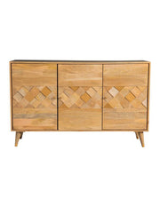Alyssum 3-Door Mango Wood Accent Cabinet