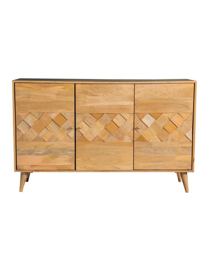 Alyssum 3-Door Mango Wood Accent Cabinet