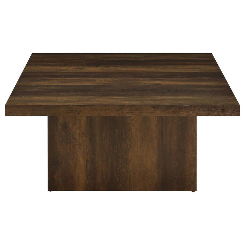 Rustic Mango Wood Square Table with Sturdy Block Base