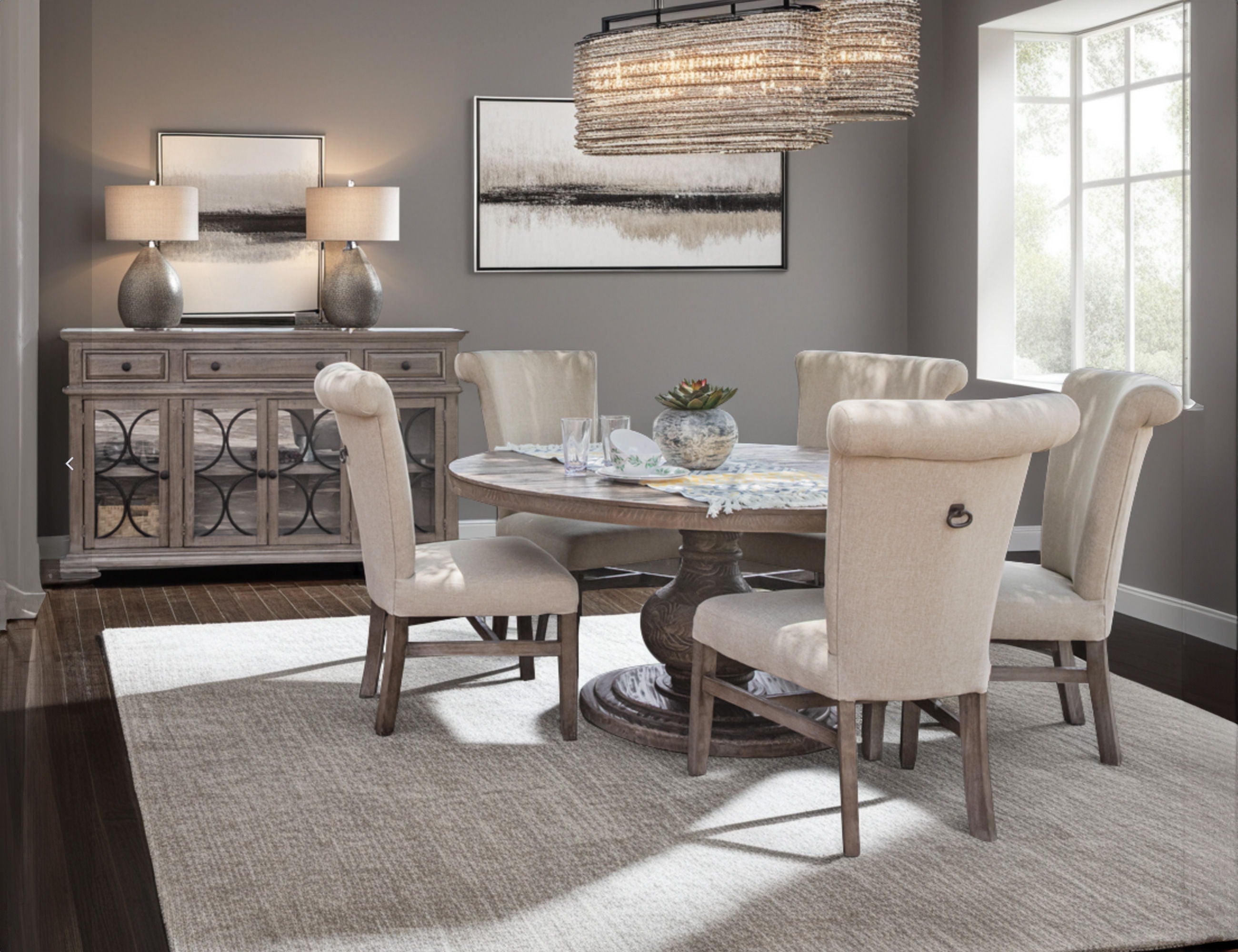 Bonanza - 4 Glass Doors & 3 Drawers Console