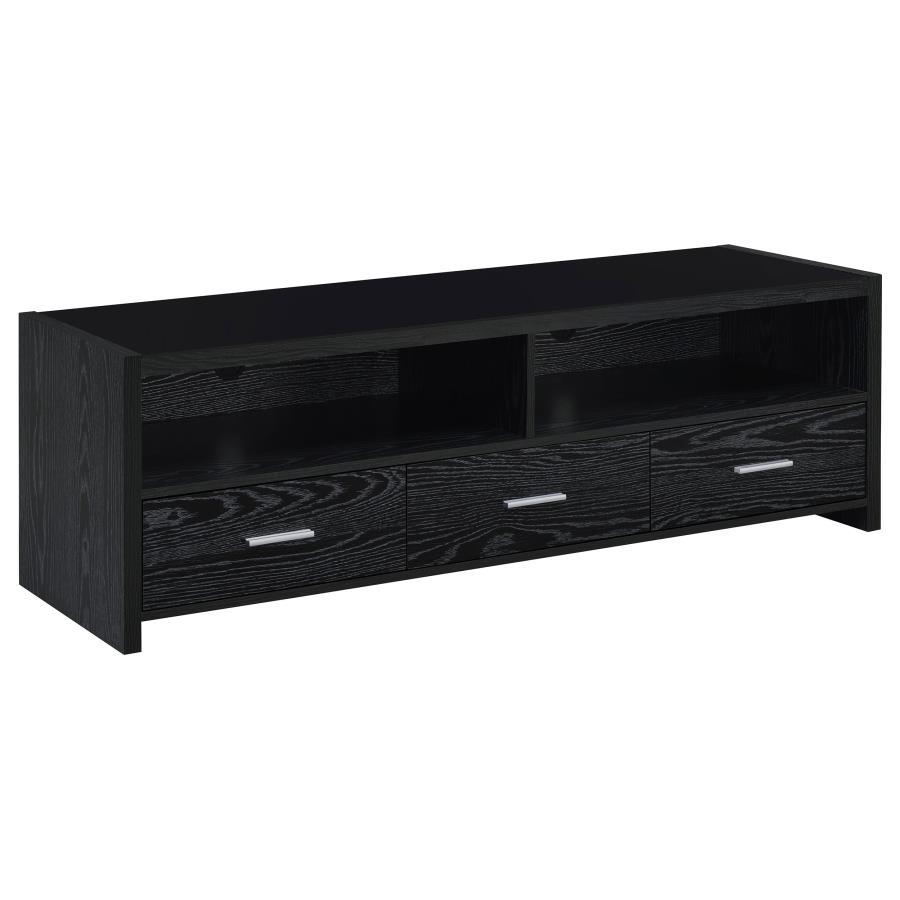 Alton 3-Drawer Black Oak TV Console