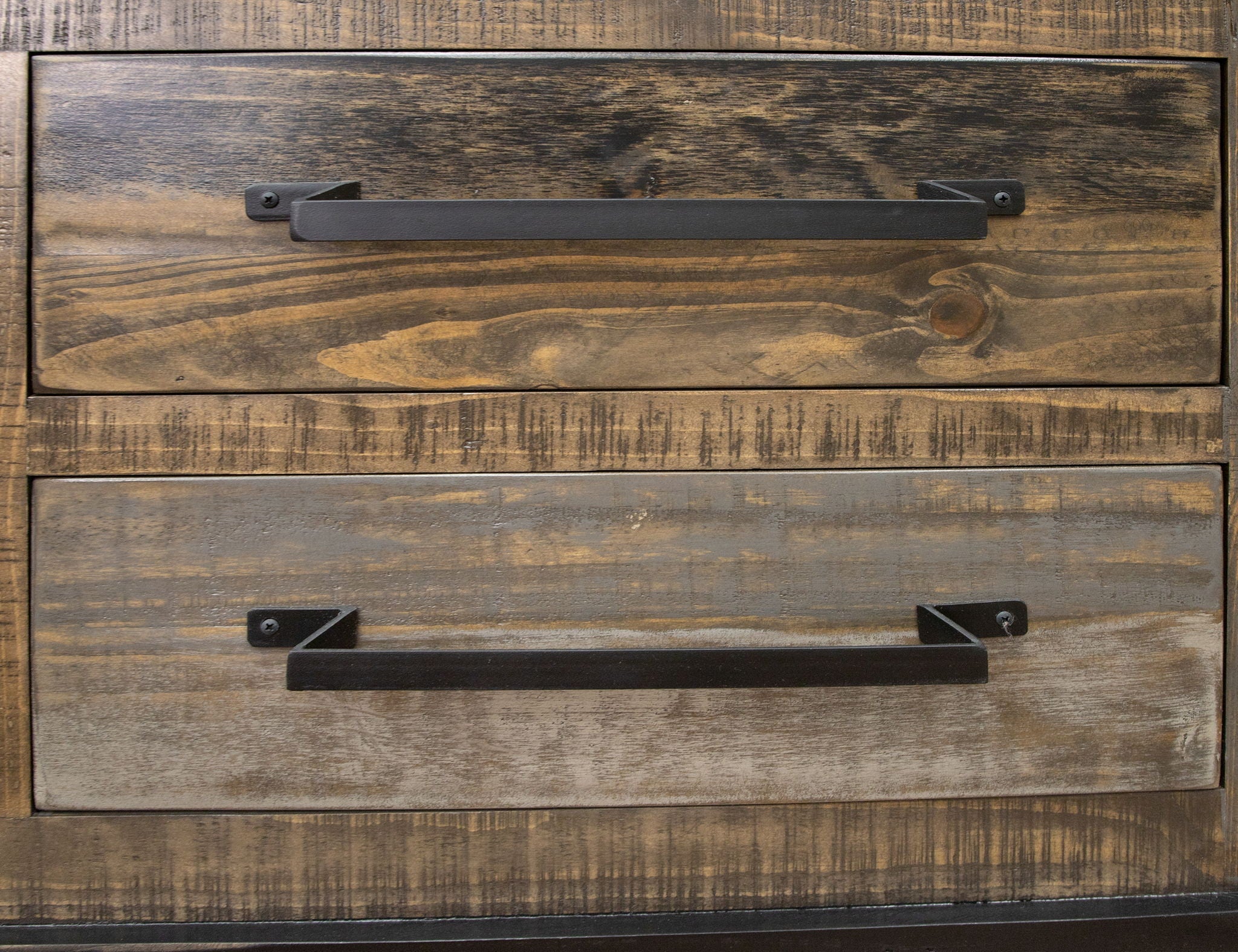 Loft TV Stand / Console in Two Tone Gray/Brown