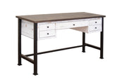 Pueblo - Desk - Antiqued White / Brown