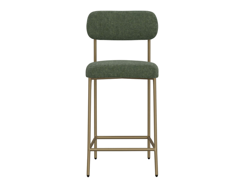 Upholstered Barstools with Wooden Frame & Metal Base - Seating - Bar Stool