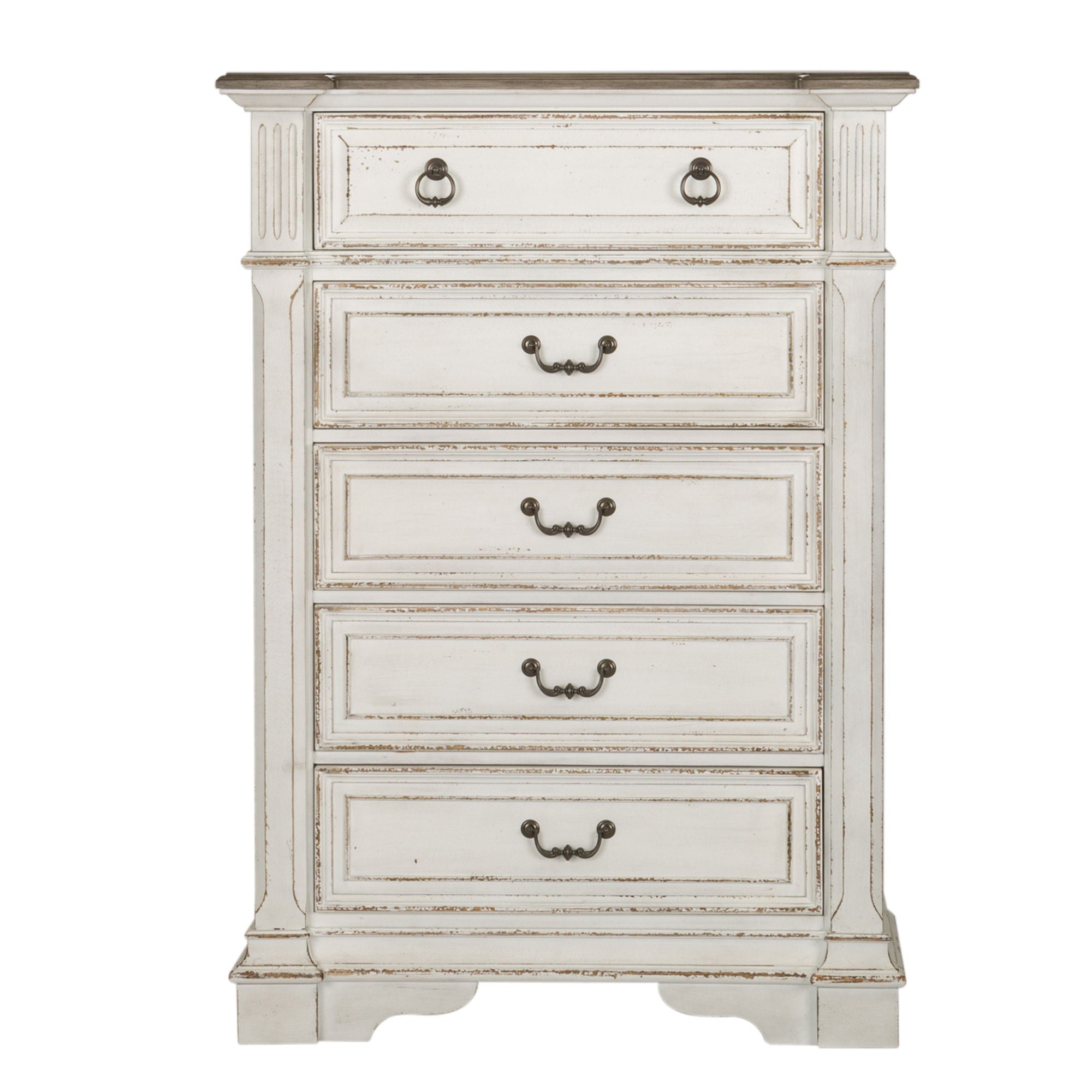 Abbey Park 5 Drawer Chest in White