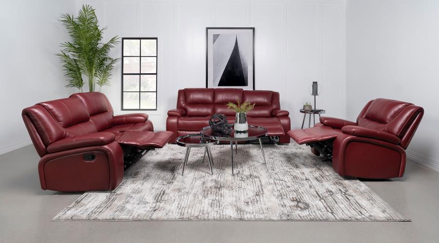 Camila Upholstered Reclining Sofa Set