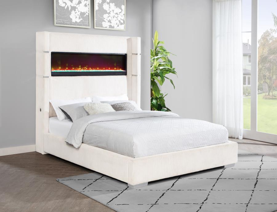 Tisdall Queen Upholstered Fireplace Bed