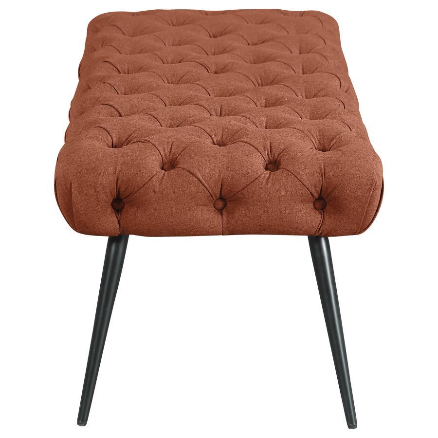 Ella Upholstered Tufted Bench with Metal Legs