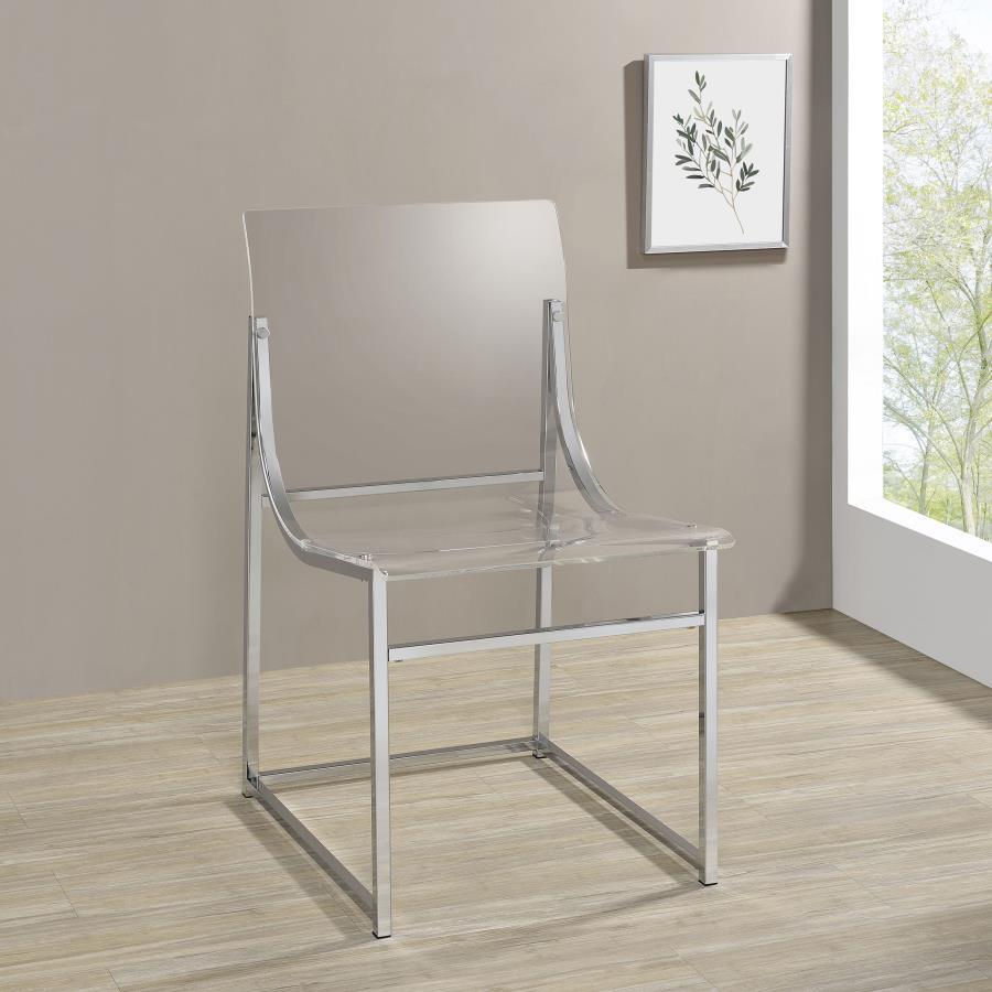 Adino 2-Piece Acrylic Dining Side Chair Set