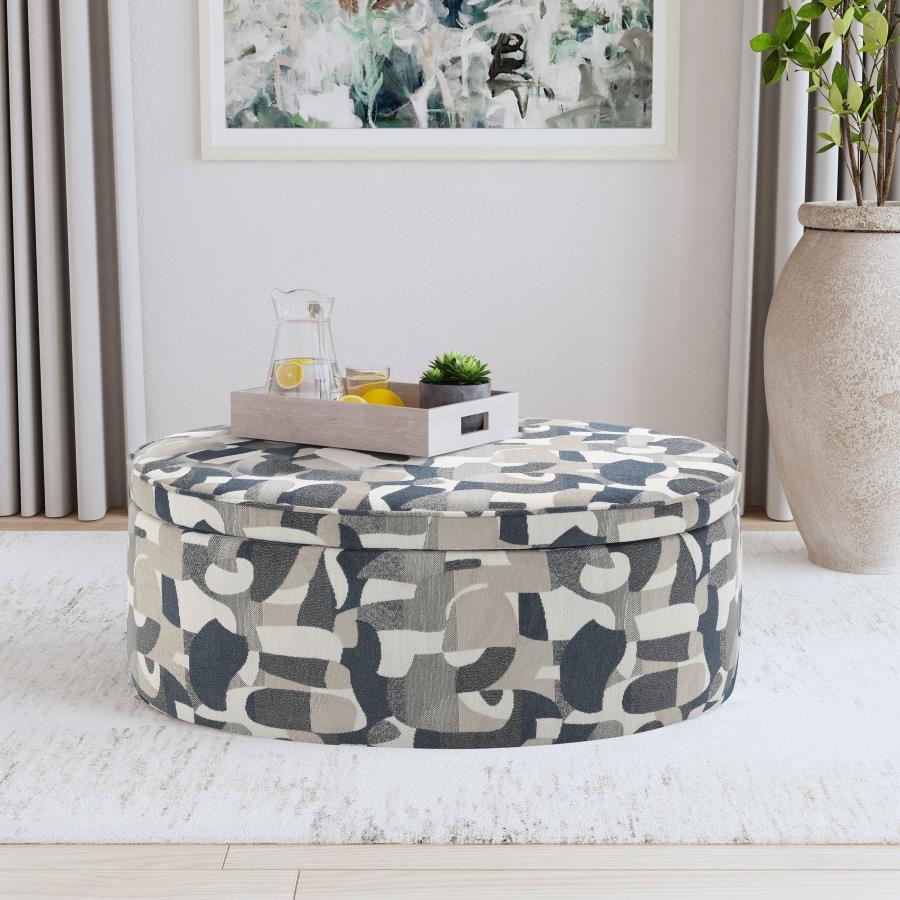 Tomkins Oval Upholstered Storage Ottoman