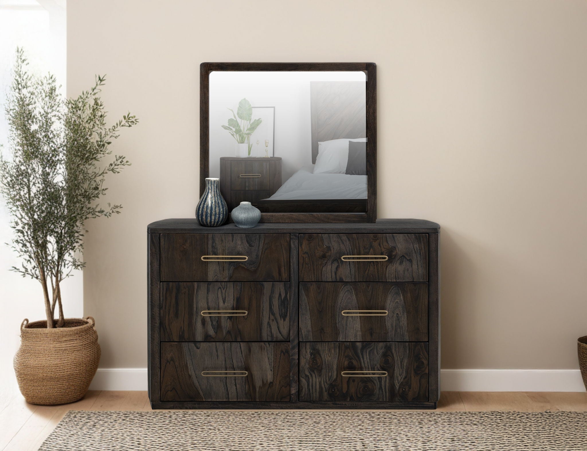 Balam 6 Dresser – Oil Black Mango & Teak Wood