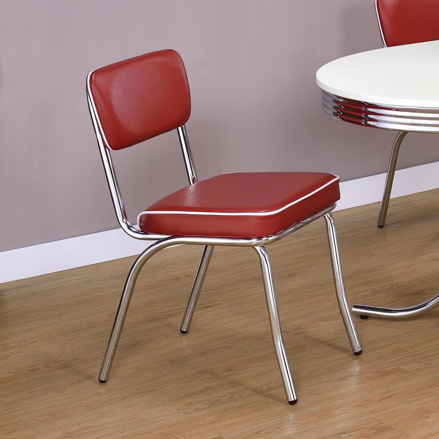 Retro Upholstered Dining Side Chairs (Set of 2)