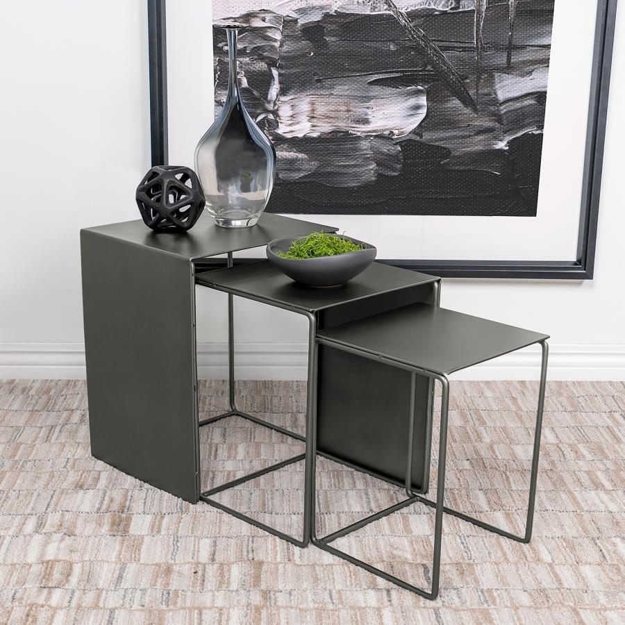 Imez 3-Piece Rectangular Metal Nesting Table Set