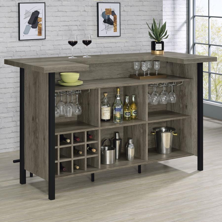 Bellemore Gray Driftwood Freestanding Home Bar