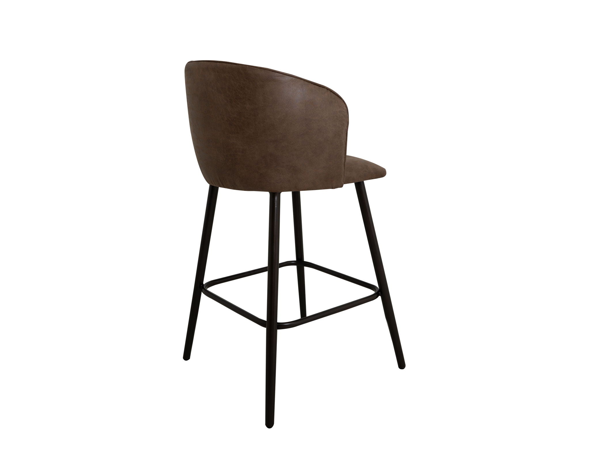 Tamesis Upholstered Barstool with Brown Faux Leather