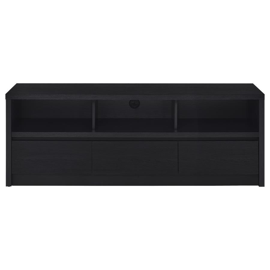 Rutland 78" Black 3-Drawer TV Stand