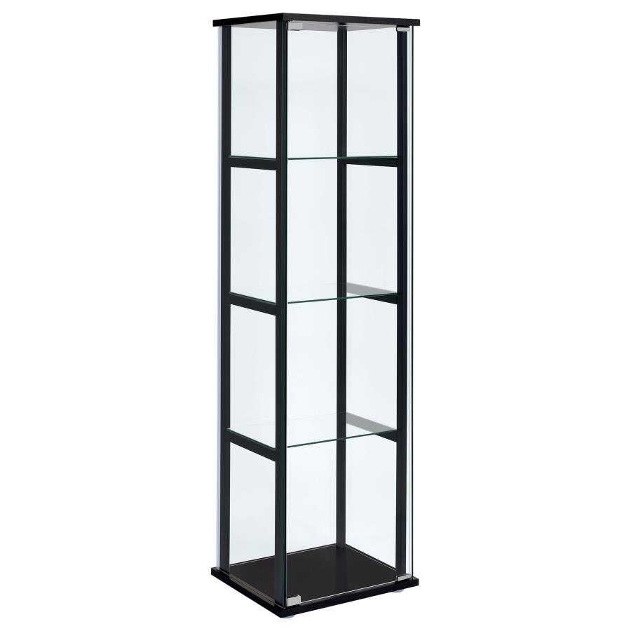 Cyclamen 4-Shelf Clear Glass Curio Display Cabinet