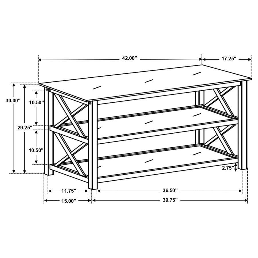 Rachelle 2-Shelf Wood Entryway Console Table