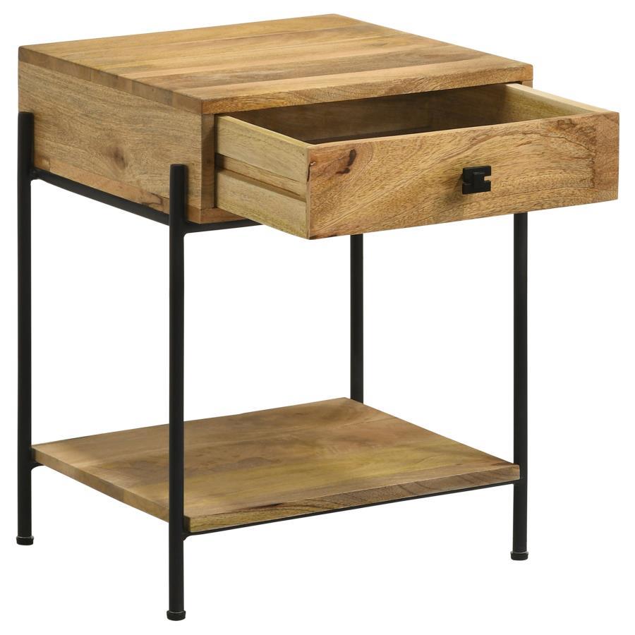 Declan 1-Drawer Wood Accent Side Table in