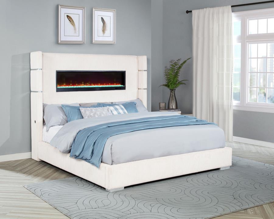 Tisdall Queen Upholstered Fireplace Bed