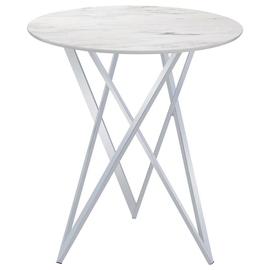 Bexter Round Faux Marble Bistro Bar Table