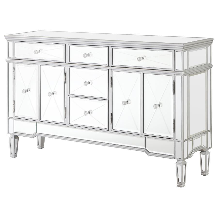 Duchess 5-Drawer Mirrored Storage Accent Cabinet