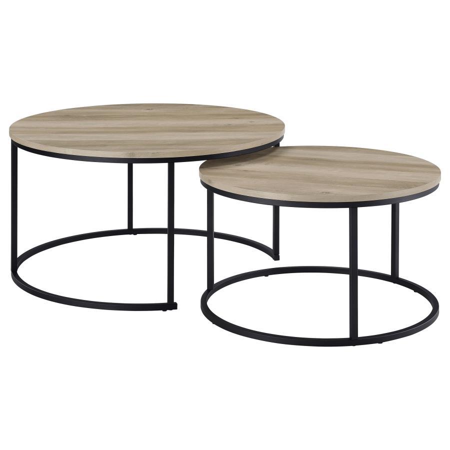Lainey 2 Piece Round Faux Marble Nesting Coffee Table