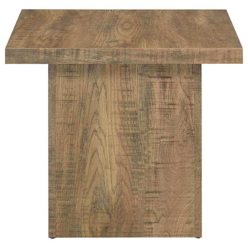 Rustic Mango Wood Square Table with Sturdy Block Base