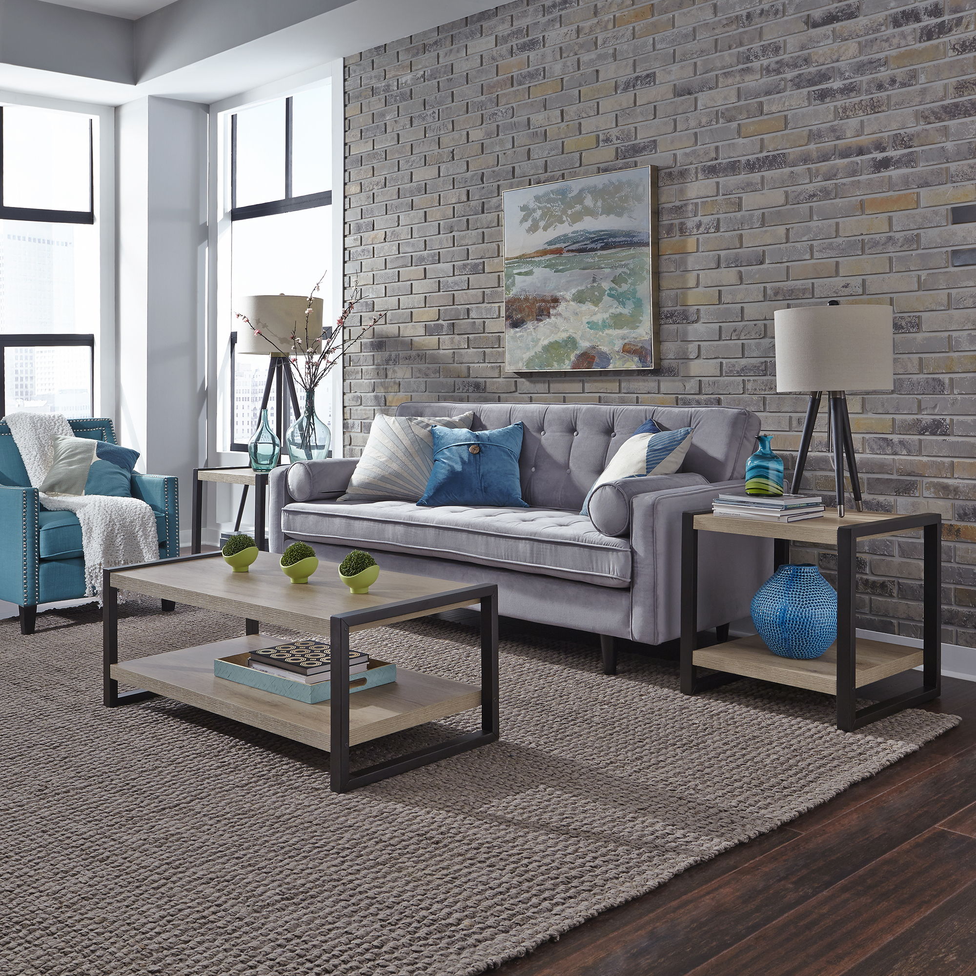 Sun Valley 3 Piece Table Set in Light Brown