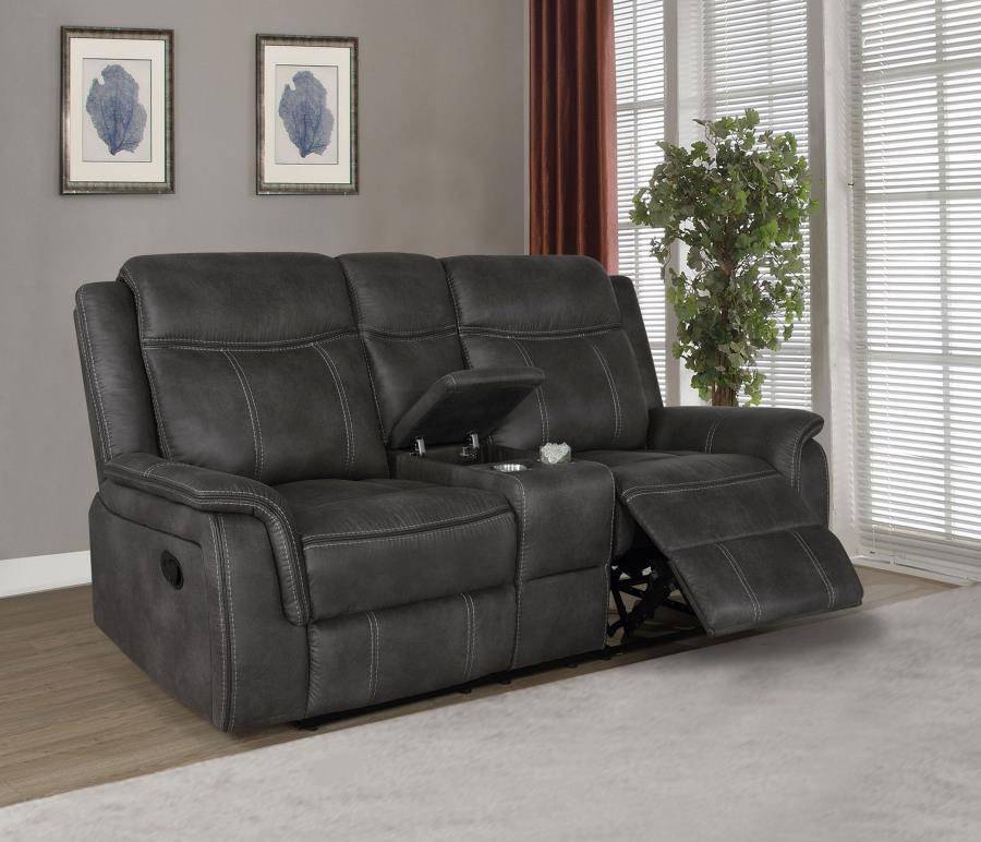 Lawrence Upholstered Padded Arm Reclining Loveseat