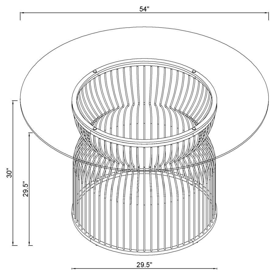 Granvia - Round Glass Top Metal Dining Table