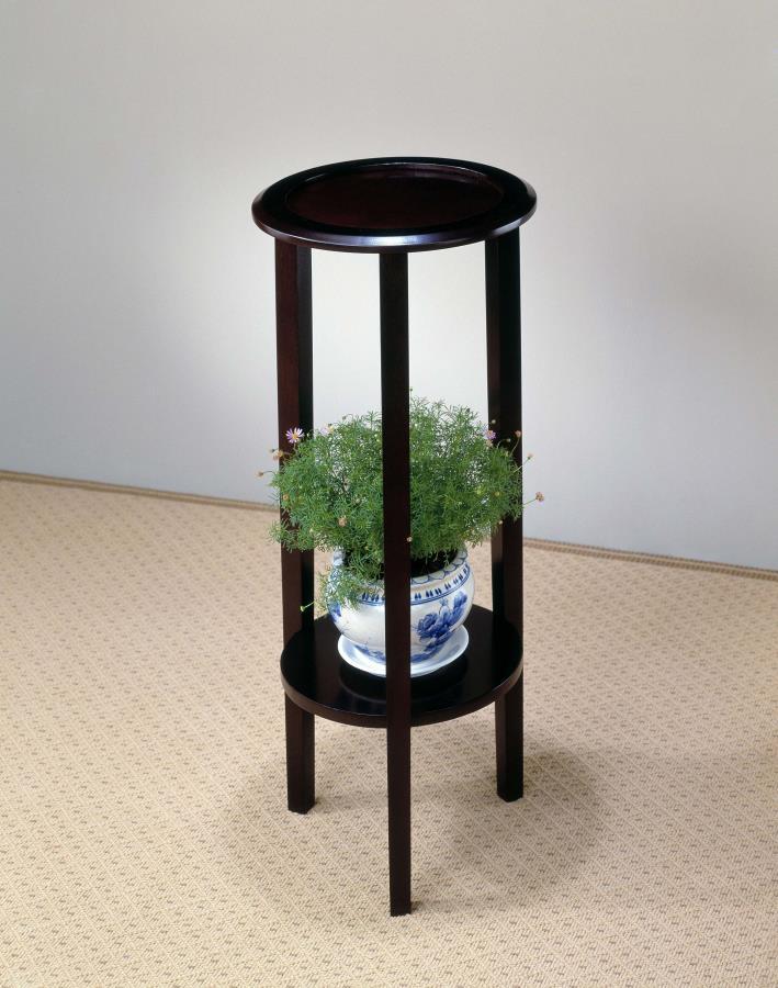 Kirk 1-Shelf Round Wood Plant Stand Side Table