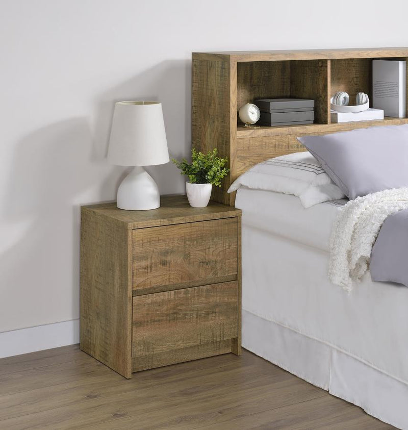 2-Drawer Nightstand with LED Motion Light & Dual USB Ports
