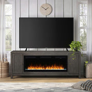 Fireplace TV Consoles - 406 78" Console With Fire FTS - Brown