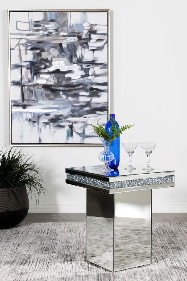Elora Square Mirrored Accent Side Table