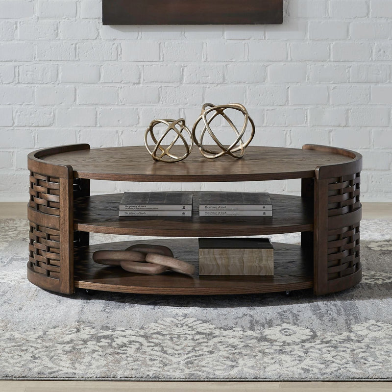 Warren Park - Oval Cocktail Table - Brown
