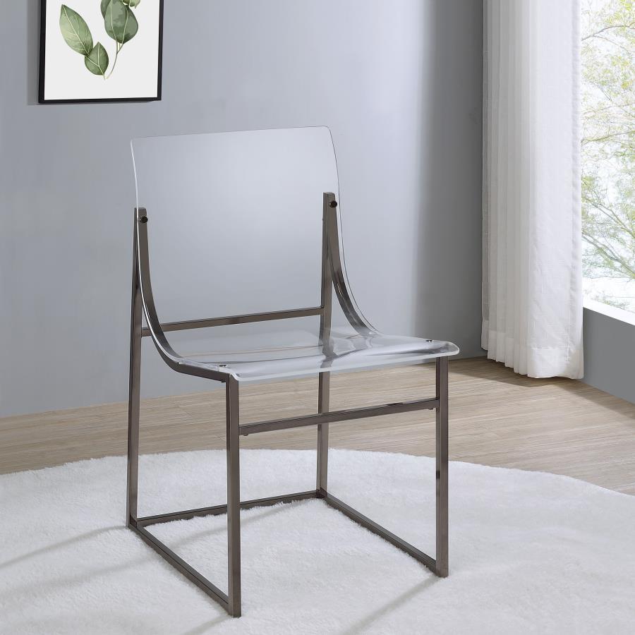 Adino 2-Piece Acrylic Dining Side Chair Set