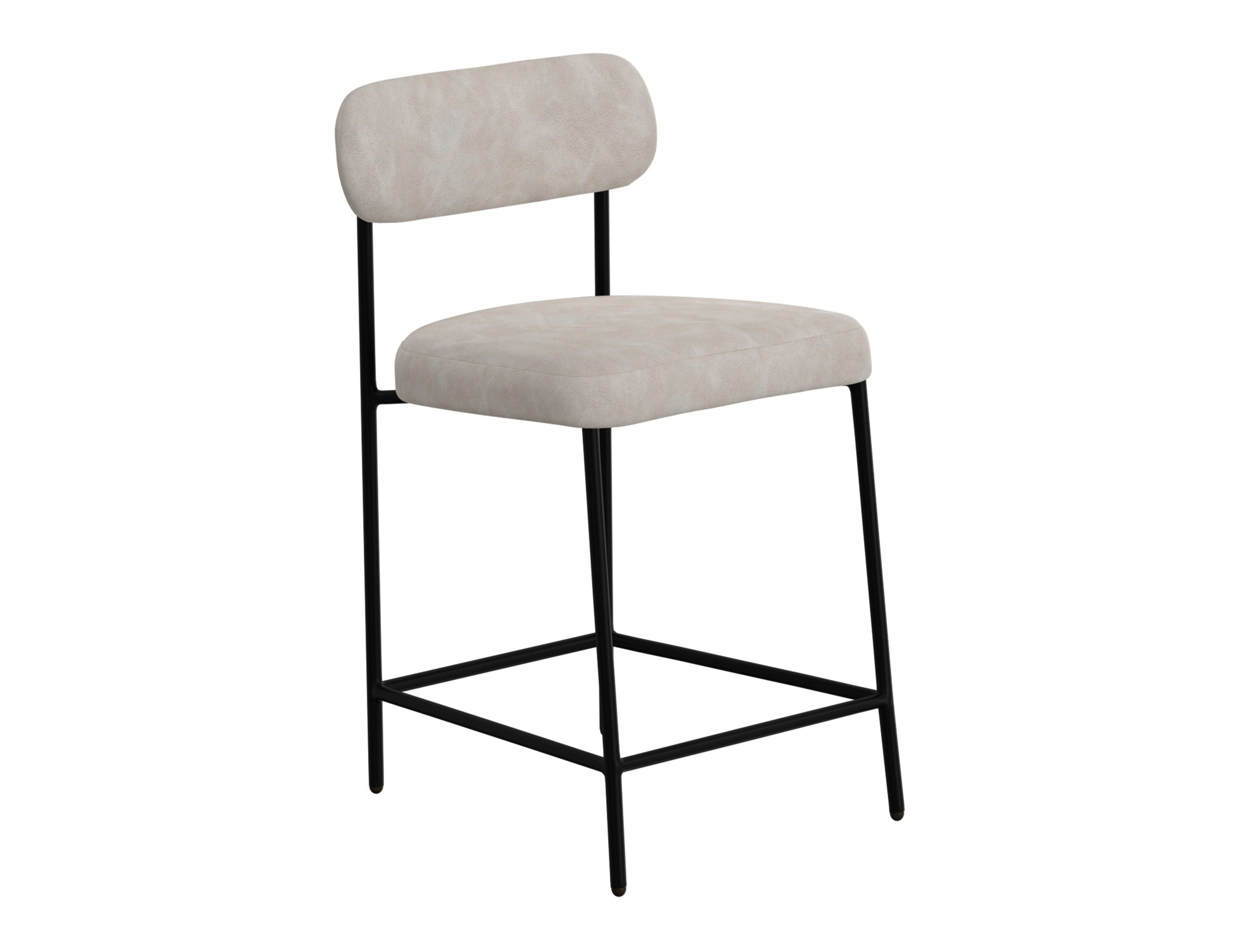 Upholstered Barstools with Wooden Frame & Metal Base - Seating - Bar Stool