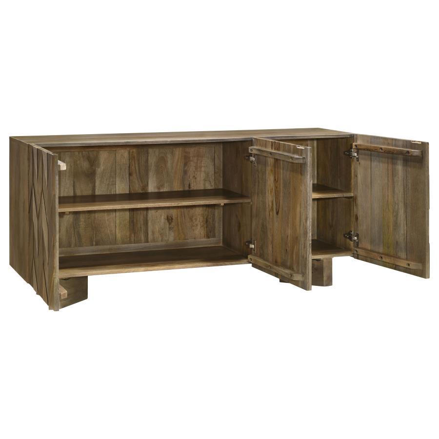 Tyler 3 Door Solid Mango Wood Sideboard Buffet Cabinet
