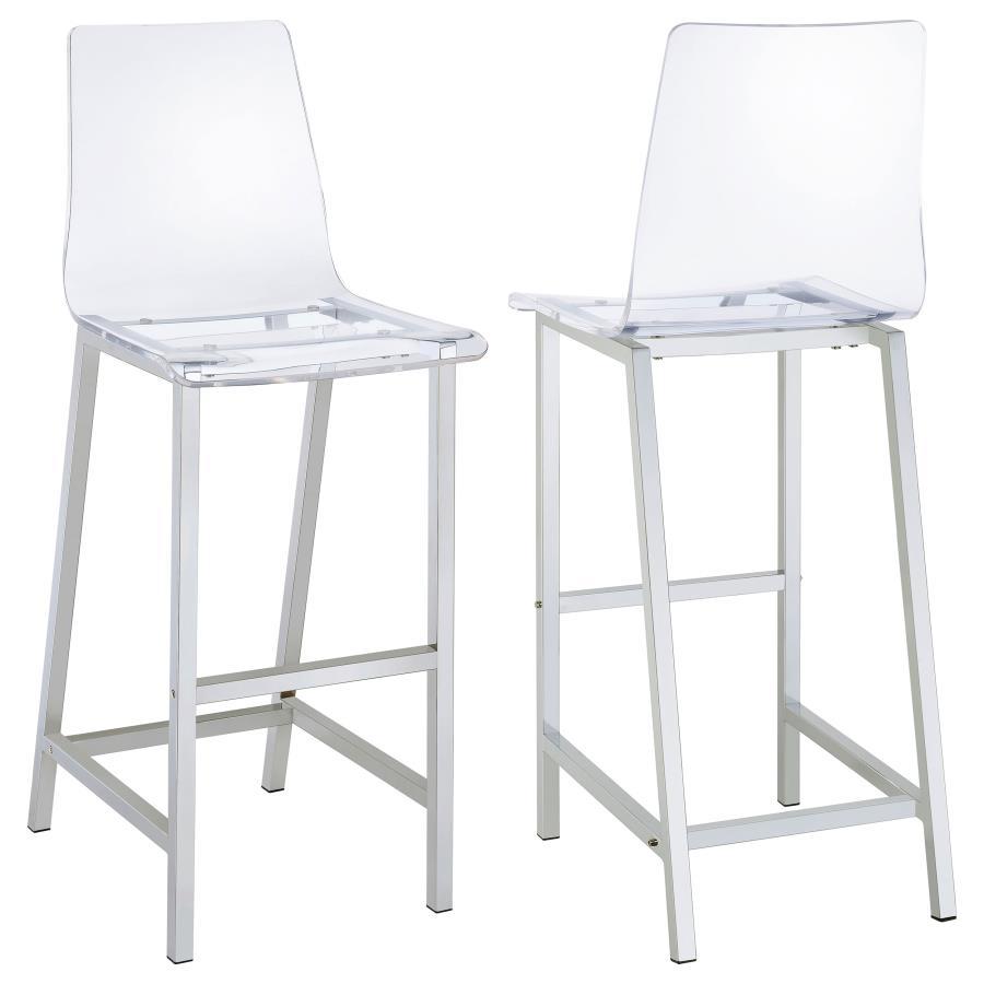 Juelia - Set of 2 Chrome Counter Stools