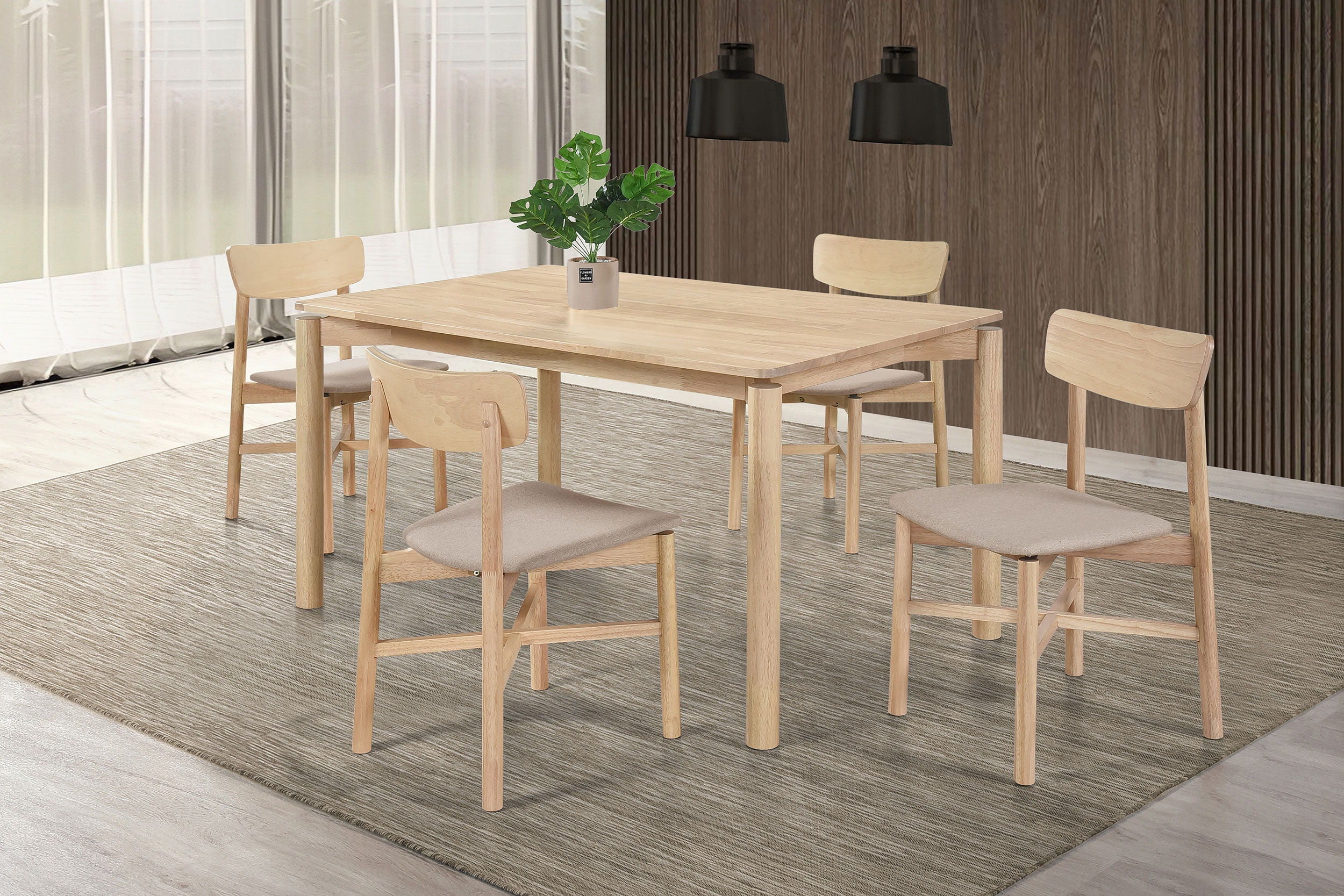 Parkridge - 5-Piece Solid Wood Dining Set