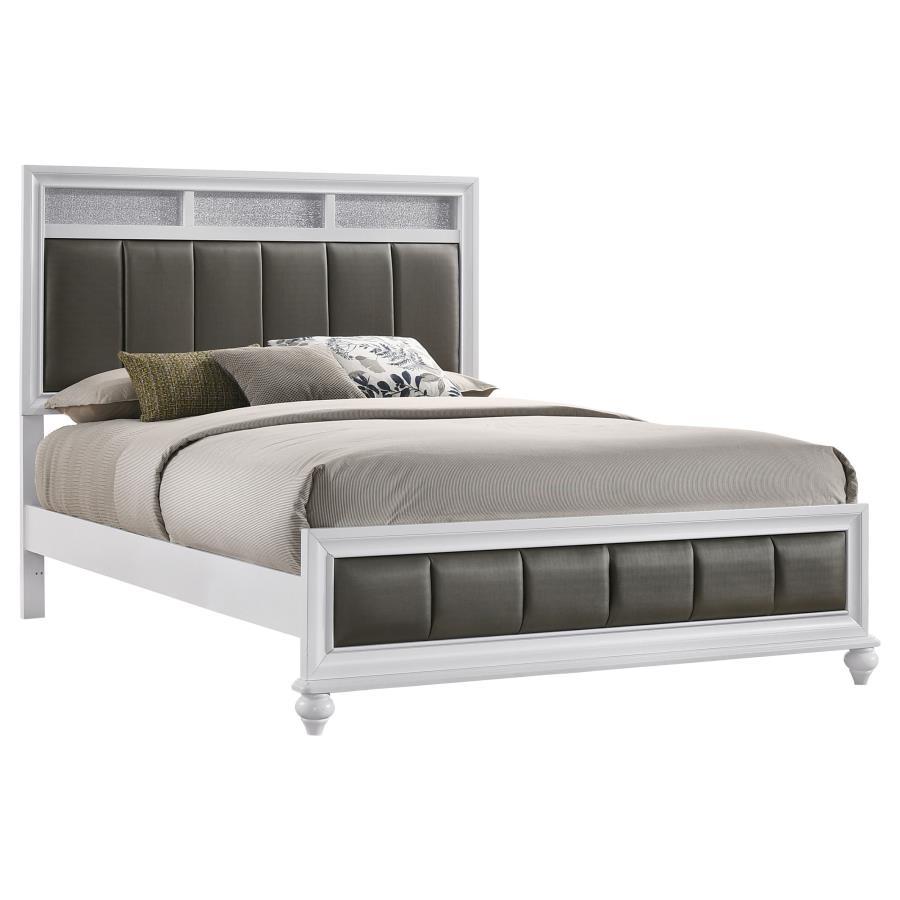 Barzini Upholstered Panel Bed in White