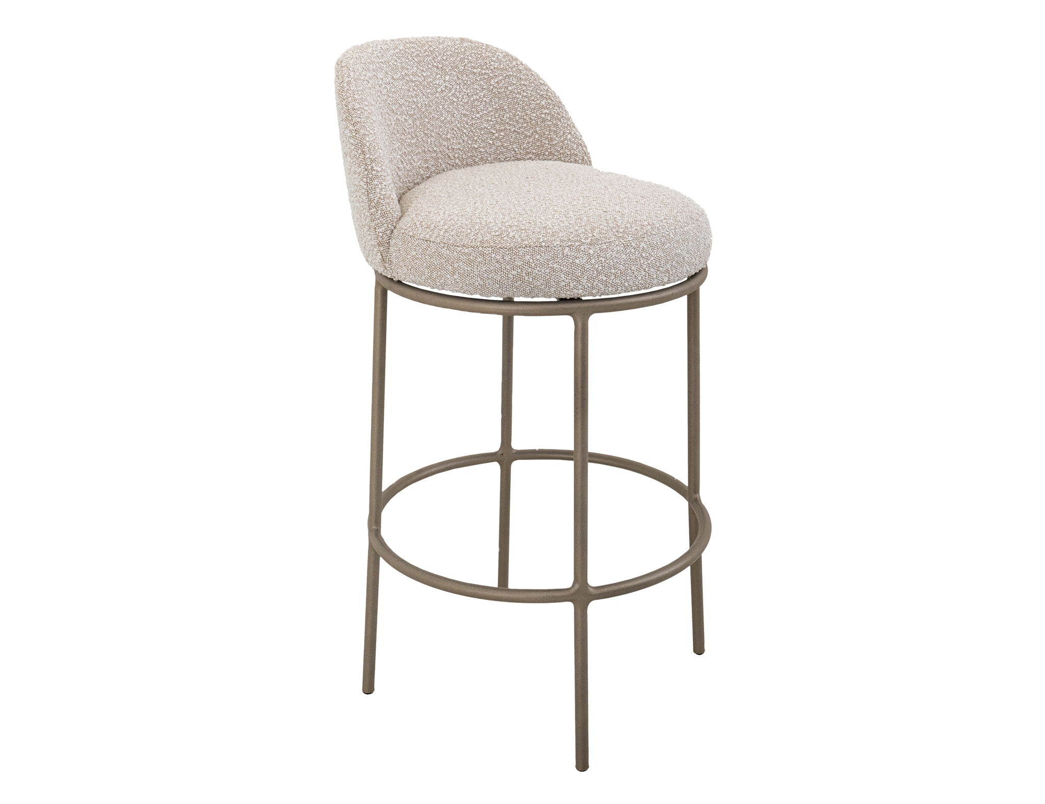 Snow Upholstered Barstool with Soft Ivory