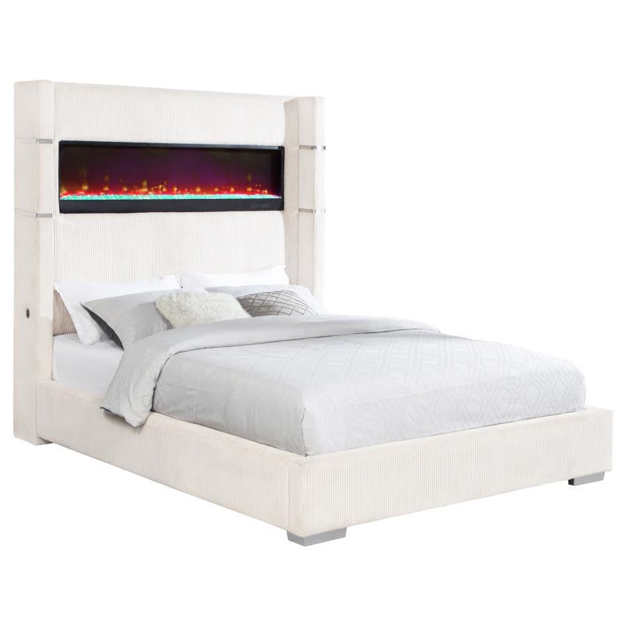 Tisdall Queen Upholstered Fireplace Bed