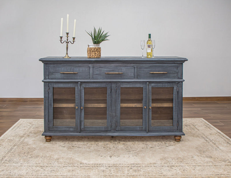Vintage 3 Drawer 4 Door Console