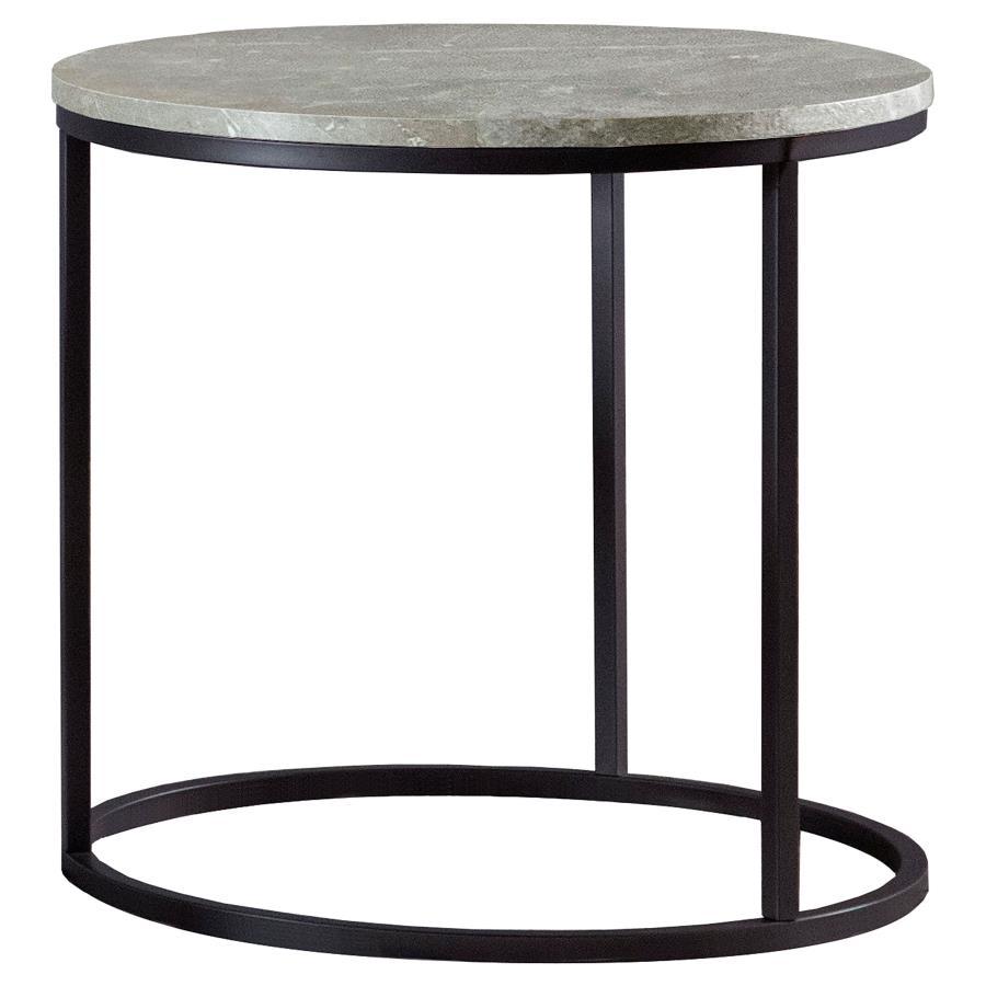 Lainey Round Faux Marble Side End Table